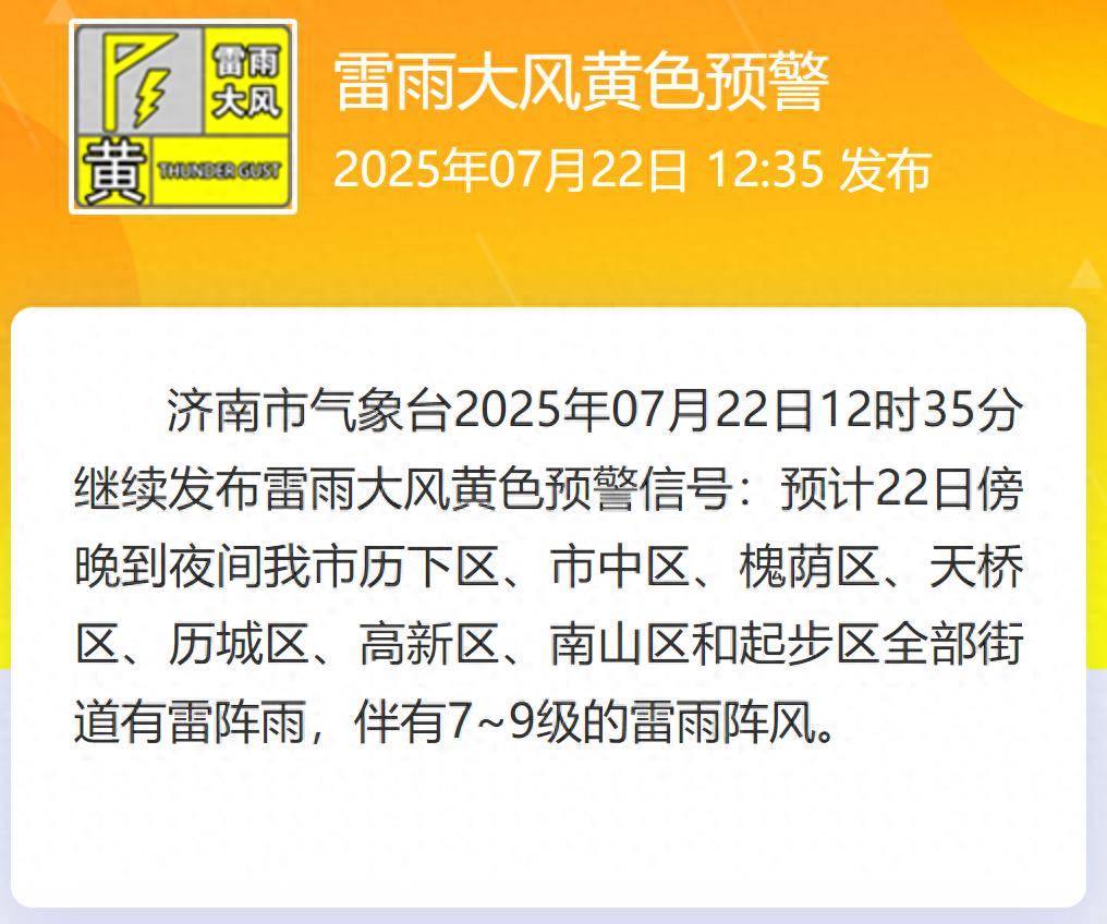 最新预警：历下、市中、槐荫、天桥、历城等多地有“下班雨”，阵风7~9级，下班早回家